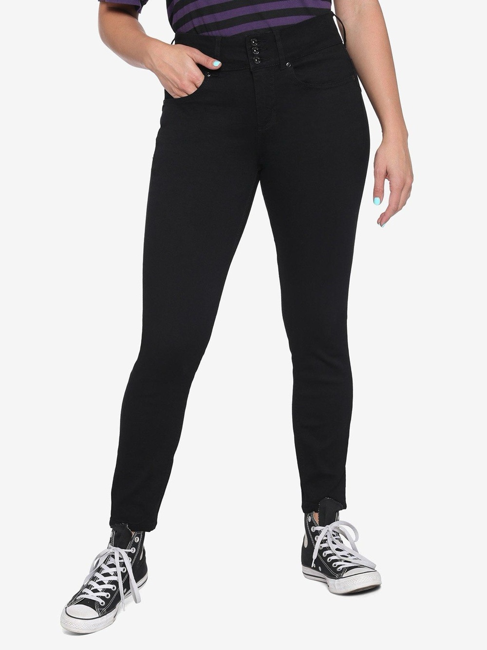Hot Topic: Black High Rise Skinny Jeans Women Slim Fit Stretch 5-Pocket Size 11
